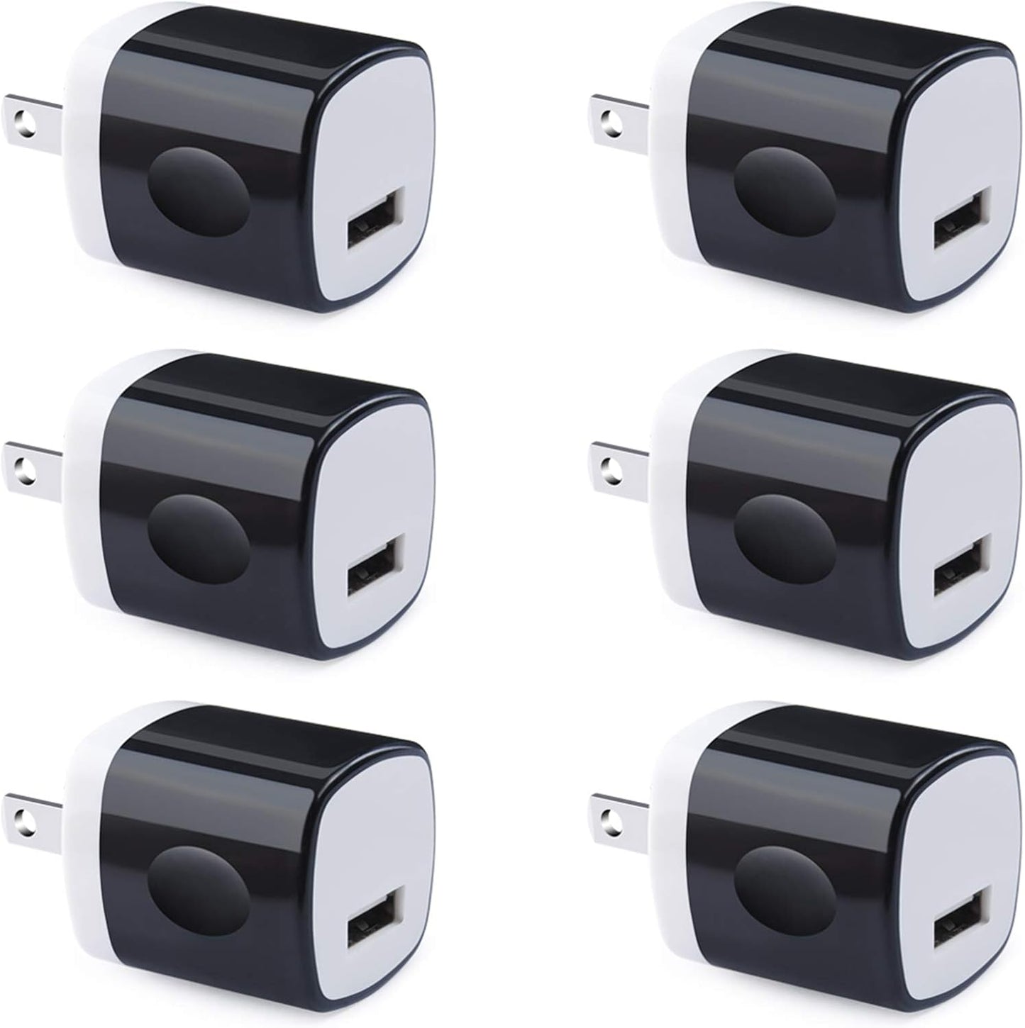 Wall Adapter, USB Wall Charger 6 Pack, 1A 5V Single Port USB Plug Power Adapter Compatible Iphone 14 plus 13 12 11 Xs XR X 8, Samsung Galaxy S22 Ultra S22+ S22 A21 S10E S9 Note 20,Google Pixel 6