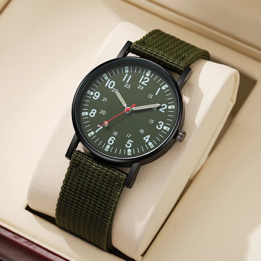Casual Nylon Band Men Sports Watches Anlog Quartz Military Wristwatches Reloj Hombre（Without Box）
