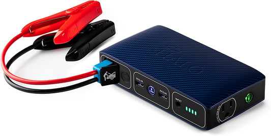 Bolt 58830 ACDC Portable Car Battery Jump Starter | 58.8Wh USB Power Bank with AC Outlet, Emergency Floodlight & Charger, Jumps Cars Suvs & Trucks, Powers Phones & Laptops, TSA Approved — Blue
